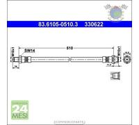 Tubo freni ATE Posteriore per MERCEDES SPRINTER 416 414 413 412 411 410 408 316