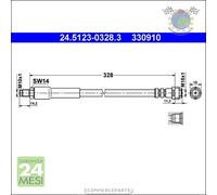 Tubo freni ATE Posteriore per MERCEDES VIANO CDI 3.7 3.5 3.2 VITO E-CELL 126 12