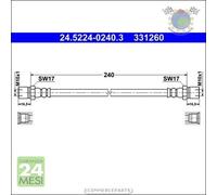 Tubo freni ATE Posteriore per PORSCHE 914 VW TRANSPORTER KARMANN KAEFER 1500 18