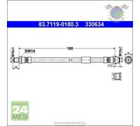 Tubo freni ATE Posteriore per SAAB 9-5