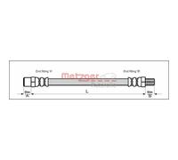 Tubo freno anteriore Metzger per Mercedes 124