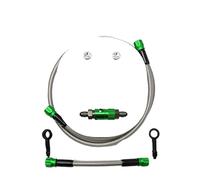 Tubo Freno - Anteriore Tubo flessibile freno idraulico rinforzato per motocicletta in lega di alluminio aerospaziale CVO da 800 cm a 1200 cm, tubo freno intrecciato(120cm green)