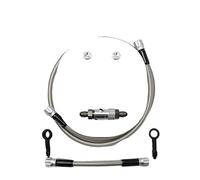Tubo Freno - Anteriore Tubo flessibile freno idraulico rinforzato per motocicletta in lega di alluminio aerospaziale CVO da 800 cm a 1200 cm, tubo freno intrecciato(120cm silver)