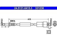 Tubo freno ATE 24.5131-0415.3 per VW CRAFTER 30-50 Furgone (2E_) 2 2011-2016