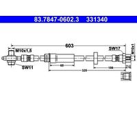 Tubo freno ATE 83.7847-0602.3 per VW CC B7 (358) 2 2011-2016