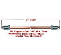 Tubo Freno Ni-Rame 3/16 Lungo 24" - Inox 10mx1.0 Raccordi Flare Invertito