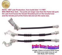 Tubo Freno Set Ford Personalizzato 1967 Late Production, Con Wer Asse Post. ,Ant