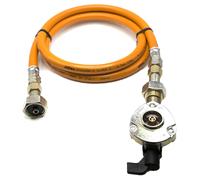 Tubo gas alta pressione GPL arancione da 1,5 m + adattatore clip-on da 20 mm ...