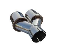 Tubo Giunzione Auto Terminale scarico in acciaio inossidabile a forma Y con doppia uscita in twill lucido 1 pezzo universale auto Ubo Di Scarico(51-76mm)