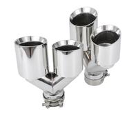 Tubo Giunzione Auto Terminali di scarico a Y con doppio bordo dritto, 2 pezzi, accessori per auto in acciaio inossidabile Ubo Di Scarico(63-114MM)