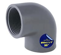 Tubo Gomito PVC U 90° Ø50mm x 1 1/2” Collegamento Colla Filettature Interne