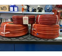Tubo guaina rosso isolante vetro silicone ALTE TEMPERATURE+260°C tensione KV2.5