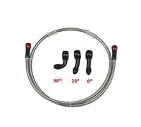Tubo idraulico Moto Idraulico In Acciaio Inox Intrecciato Liquido Dei Freni DOT Tubo Di Olio Linea Per ATV Strada Dirt Pit Bike M10 Tubo Freno 28°-28° tubo freno moto(1500MM)
