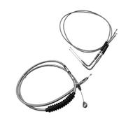 Tubo idraulico Per Sportster 883 1200 Per Dyna Per Softail Per Heritage Per Strada Acciaio Inossidabile Intrecciato Linea Frizione 180Cm Set Cavi Acceleratore 130Cm tubo freno moto(Silver Set 130 180c