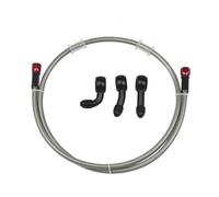 Tubo idraulico Tubo Flessibile Olio DOT ATV Street Dirt Pit Bike M10 Motocicletta Idraulico In Acciaio Inossidabile Intrecciato Fluido Freno 28°-28° tubo freno moto(1400mm)