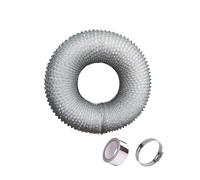 Tubo in alluminio per tubi in alluminio, non isolato, con 2 fascette stringitubo in acciaio inox, Ø 80/100/110/120/150/160/170/180/200 mm, per filtro della ventola e tenda (4 m, 100 mm)
