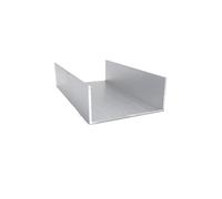 Tubo in alluminio Profilo a U in alluminio, larghezza esterna 80 mm, lunghezza 50 cm, striscia di bordo rivestita in vetro in lega di alluminio(80mm x 35mm x 2mm,Length 50cm)