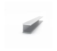 Tubo in alluminio Striscia di alluminio a forma di U, 24 mm x 24 mm x 2 mm, larghezza esterna 24 mm, lunghezza 50 cm, bordo rivestito in lega di alluminio e vetro(Length 50cm)