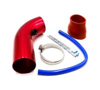 Tubo Induzione di Aspirazione Auto Automobile Kit Tubi Di Aspirazione Aria Per Auto In Alluminio Universale Da 3'' Pollici E 76 Mm Per Fredda Tubo Condotto Filtro(Rosso)