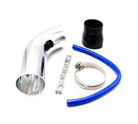 Tubo Induzione di Aspirazione Auto Automobile Kit Tubi Di Aspirazione Aria Per Auto In Alluminio Universale Da 3'' Pollici E 76 Mm Per Fredda Tubo Condotto Filtro(D'argento)