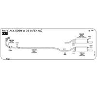 TUBO INTERMEDIO MARMITTA PER ALFA MiTo 1.4 i.e. 1368 cc 78 cv 57 kw Cat 2011->