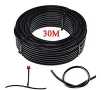 Tubo Irrigazione a Goccia 30 Metri 4/7mm Manichetta Giardino in Polietilene con Ala Gocciolante, per Orto/Serra/Prati