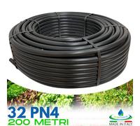 TUBO IRRIGAZIONE DA GIARDINO IN POLIETILENE 32 mm PN4 GIARDINAGGIO ORTO 200 mt