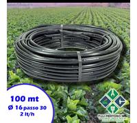 Tubo Irrigazione Goccia Ala Gocciolante Triplo Foro 100 Metri D 16 Passo 30 cm