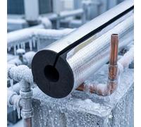 Tubo Isolante Antigelo 0.95m In Schiuma E Alluminio Per Tubi Esterni | Guaina Termica Autoadesiva Progettata Per Prevenire Il Congelamento Idraulico In Pieno Inverno(ID110mm T20mm L0.95m)