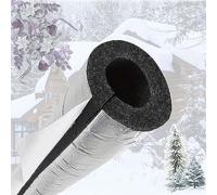 Tubo Isolante Antigelo Da 20/30mm Di Spessore, Isolante Per Tubature Professionale In Gomma In Foglio Di Alluminio, Isolamento Tubi Autoadesivo Semi Apribile ID 22mm 27mm 43mm 48mm ( Size : ID32mm T20