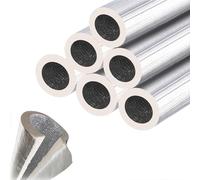 Tubo Isolante Antigelo per Esterni Inverno,Tubo in Schiuma in Foglio di Alluminio a Doppio Strato,Lunghezza 0.95m,Diametro Interno 22mm 27mm 32mm 34mm 43mm 52mm 65mm(114mm ID x 20mm Thick x 0.95m)