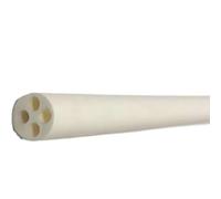 Tubo isolante in ceramica, Tubo protettivo for termocoppia in ceramica ad alto tenore di allumina a 4 fori, bianco, diverse misure(100X2.5X0.6MM)
