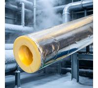 Tubo Isolante Isolamento,Guaina Isolante Foglio Alluminio Autoadesivo | Materiale Isolante for Tubi del Vapore ad Alta Temperatura Resistente al Fuoco ISOLAMENTO CANNE FUMARIE(ID114MM/THK50MM)
