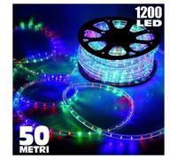 TUBO LUMINOSO 1200 LED 50 MT MULTICOLOR USO ESTERNO CONTROLLER 8 GIOCHI LUCE
