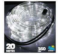 TUBO LUMINOSO A LED 360 LUCI BIANCO FREDDO 20 METRI PER USO ESTERNO + CONTROLLER