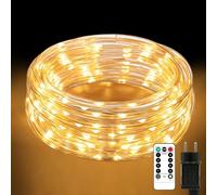 Tubo luminoso da 10 m, 200 LED con telecomando, diametro 7,5 mm, per esterni, IP65, impermeabile, 8 modalità, dimmerabile e timer, tubo luminoso a LED, per interni ed esterni, Natale, giardino, feste