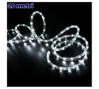 TUBO LUMINOSO NATALIZIO 20 MT LED BIANCO FREDDO CONTROLLER 8 FUNZIONI X ESTERNO