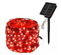 Tubo luminoso rosso Natalizio Led 22M Energia Solare Impermeabili luci a corda