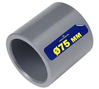 Tubo Manicotto PVC U Ø 75 mm Utilizzato per Unire Due Tubi con la Colla - Garanzia di 10 Anni - MONTERAL