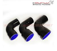 Tubo manicotto siliconico curva 90° gradi Riduzione 80-60mm Silicon Hoses NERO