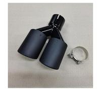 Tubo Marmitta Riccio A Forma Di Y Per Auto Da 1 Pezzo. Ugello Silenziatori A Doppia Uscita Scarico Universale In Acciaio Inossidabile Nero Terminale Di Coda(54MM IN 76MM OUT)