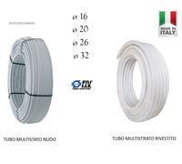 Tubo Multistrato Nudo o Rivestito 16 20 26 32 Pex/Al/Pex Rotoli 10 20 30 40 50