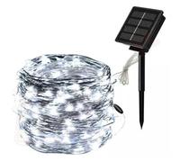 Tubo Natalizio Led bianco ad Energia Solare, Luci Luminose di Natale da Esterno, Corda IP65 8 Modalità per Giardini, Decorazioni Natalizie, Feste, Pannello con batteria ricaricabile (Bianco, 12)