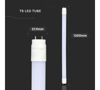 V-TAC Tubo LED T8 18W G13 120cm in Nanoplastica 3000K