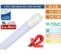 TUBO NEON LED V-TAC TUBO G13 T8 60 120 150 cm LUCE CALDA NATURALE FREDDA 2 PZ [EEK: F]