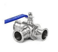 Tubo OD 3/4" 1" 1-1/4" 1-1/2" 2" in acciaio inox SS304 a 3 vie sfera T L Port Ghiera tipo Fit 3,8 cm 5,1 cm Tri morsetto (tipo T, ghiera 19 mm 50,5)