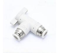 Tubo OD da 12 mm BUC BUL gomito dritto pneumatico raccordo pneumatico valvola a farfalla controllo della velocità push to quick (bianco BUL, tubo esterno 4 mm)