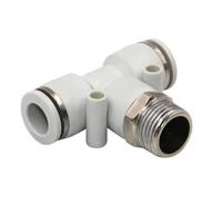 Tubo OD for filettare PB 4 6 8 10 12 mm Tubo 1/8" 1/4" 3/8" 1/2" Raccordo a innesto pneumatico bianco 1 pz(14-02(14mm-1l4))