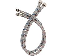 Tubo Ondulato in Acciaio Inossidabile 1Pair Single Head Cold And Hot Water Inlet Pipe Stainless Steel Woven Sink Faucet Connector Kitchen Basin Plumbing Hoses(100cm)