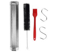 Tubo Per Affumicatore a Pellet Per Barbecue a Pellet, Scatola Per Affumicatore Per Barbecue con Trucioli di Legno con Gancio a Spazzola, Affumicatore di Carne Per Barbecue E Accessori Per Affumicatore